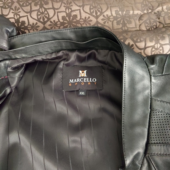 Marcello Sport Mens Black Lambskin Long Sleeve Full Zip Jacket Size XXL - Picture 9 of 14